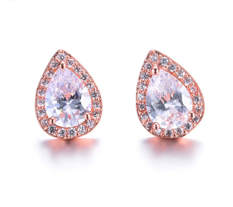 Designer Simulated Diamond Teardrop Earrings