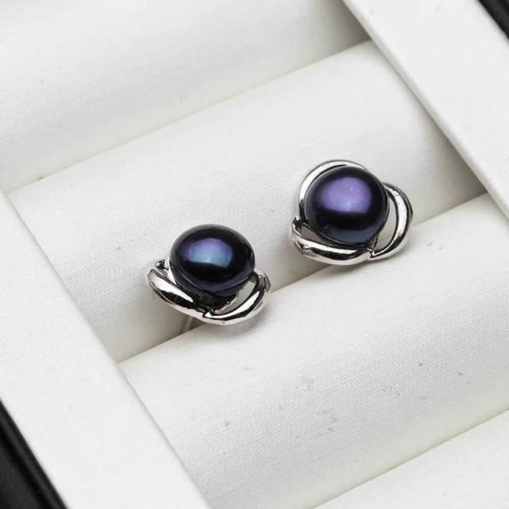 Genuine Freshwater Pearl Classic Swirl Stud Earrings