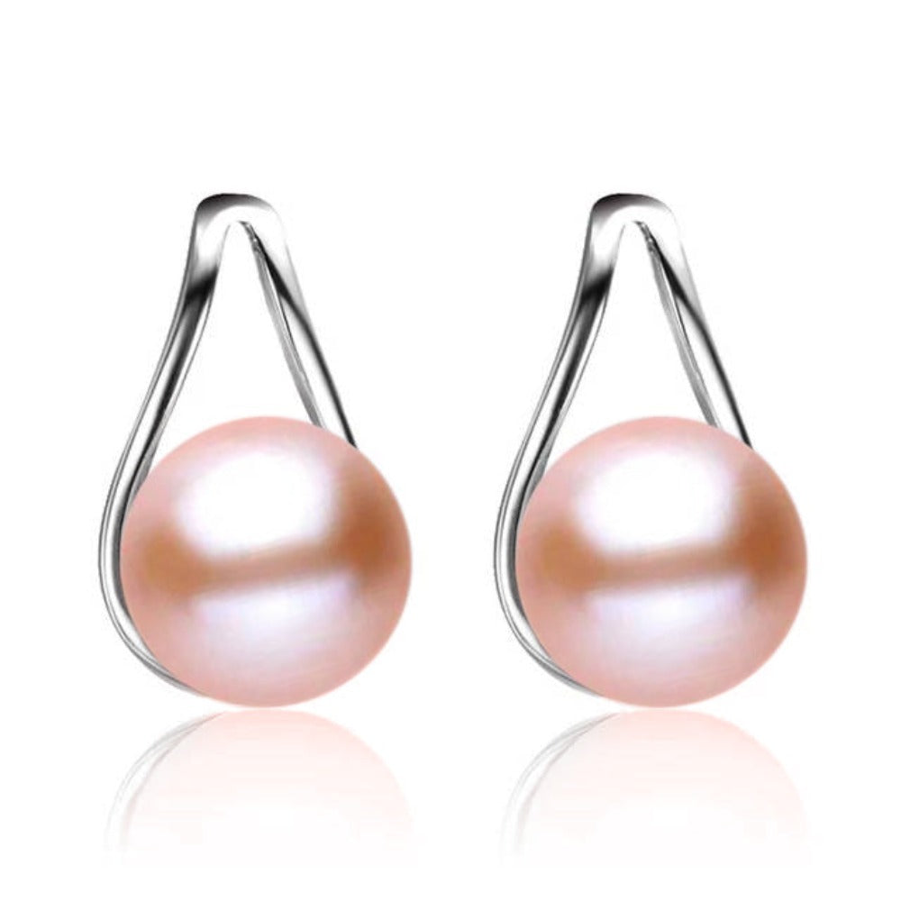 Stunning French Hook Drop Earrings made with Genuine Freshwater Pearls