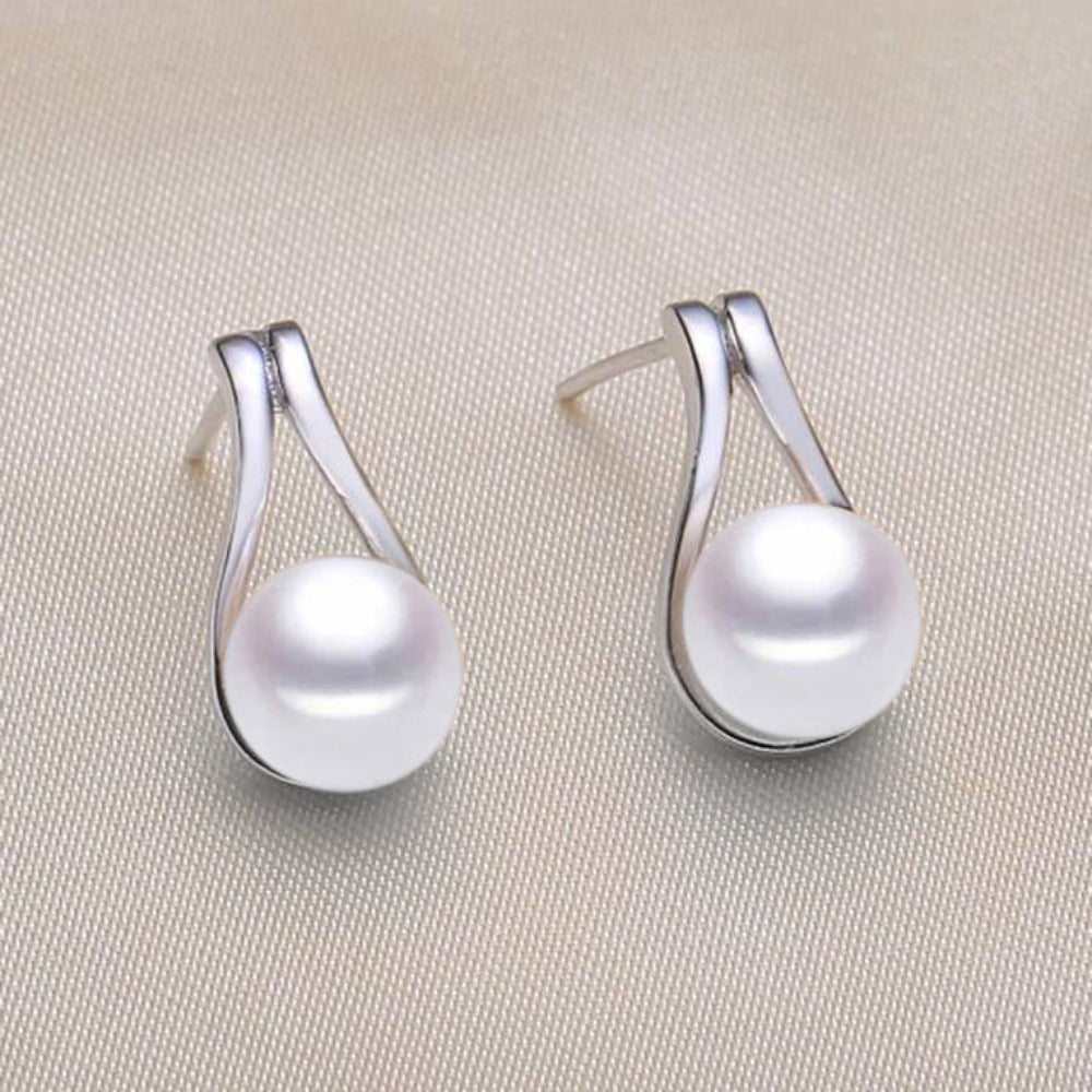 Stunning French Hook Drop Earrings made with Genuine Freshwater Pearls