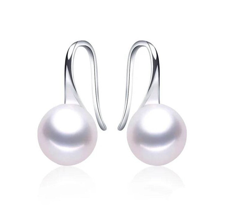 Designer French Hook Drop Earrings made with Genuine Freshwater Pearls