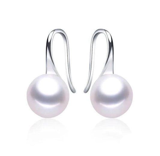 Designer French Hook Drop Earrings made with Genuine Freshwater Pearls