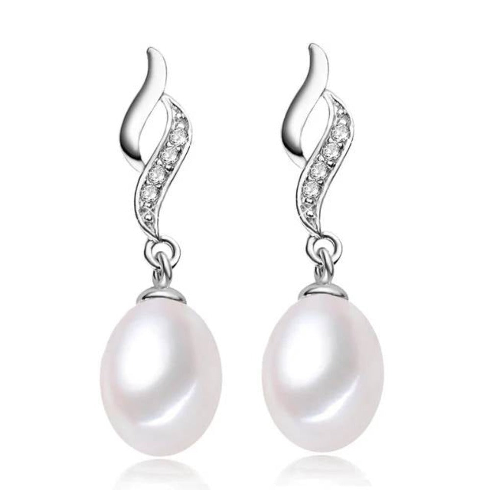 Eternal Drop Earrings Made With Genuine Freshwater Pearls