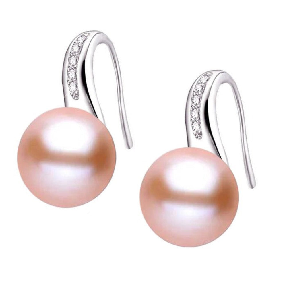 Stunning French Hook Drop Earrings made with Genuine Freshwater Pearls