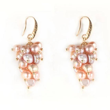 Designer-Ohrringe mit echten Süßwasserperlen im Cluster-Design