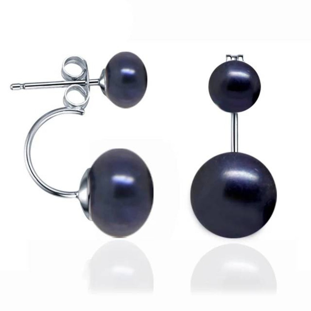 Double Drop Genuine Freshwater Pearl Earrings