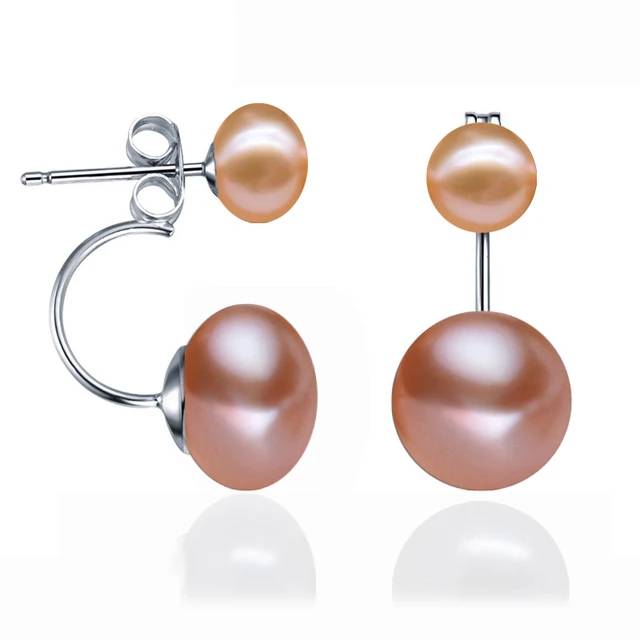 Double Drop Genuine Freshwater Pearl Earrings