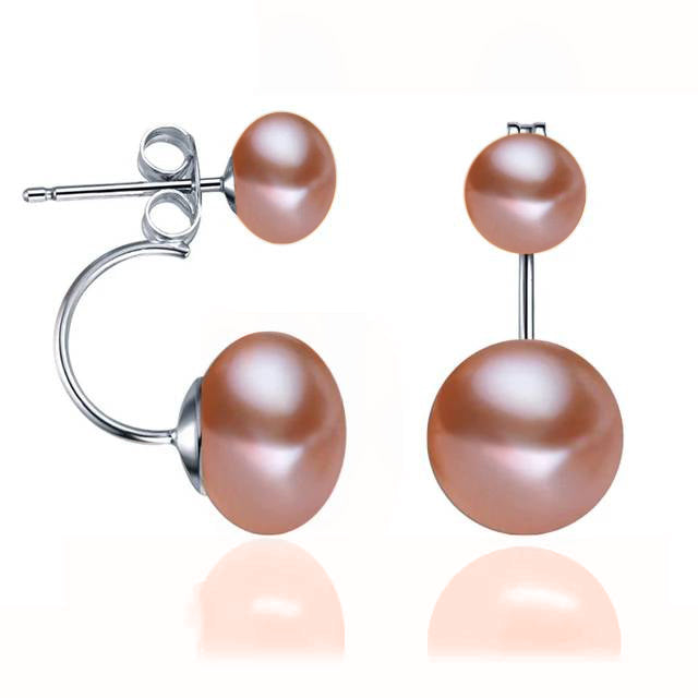 Double Drop Genuine Freshwater Pearl Earrings