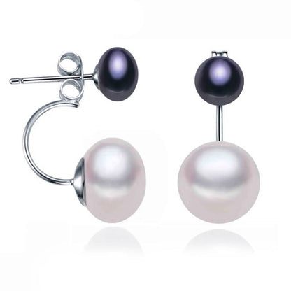 Double Drop Genuine Freshwater Pearl Earrings