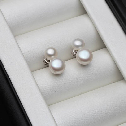 Genuine Freshwater Pearl Double Drop Earrings