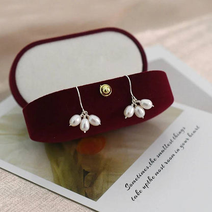 Designer Freshwater Pearl Triple Drop Earrings