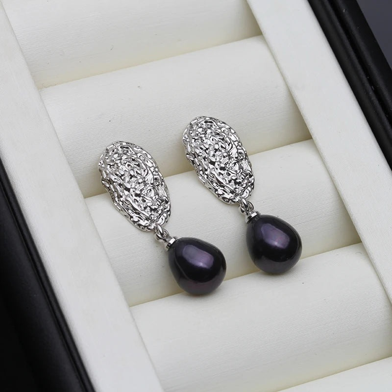 Genuine Freshwater Pearl Oval Statement Stud Earrings