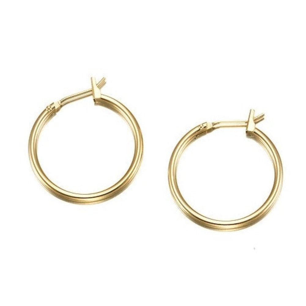 18ct Heavy Yellow Gold Plated Hoop Earrings