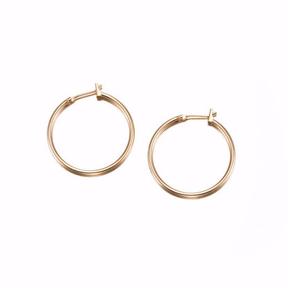 Mittlere Creolen, 18 Karat schwer, rosévergoldet, hergestellt in den USA