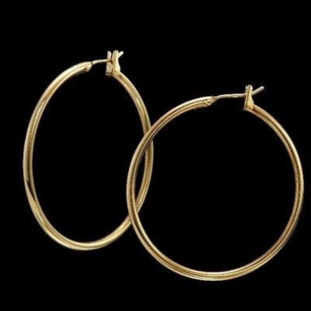 18ct Heavy Yellow Gold Plated 35mm Large Hoop Earring