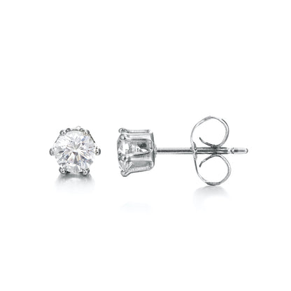 925 Sterling Silver Plated Simulated Diamond Stud Earring