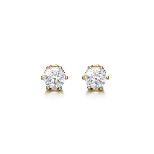 18ct Heavy Yellow Gold Plated Simulated Diamond Stud Earring