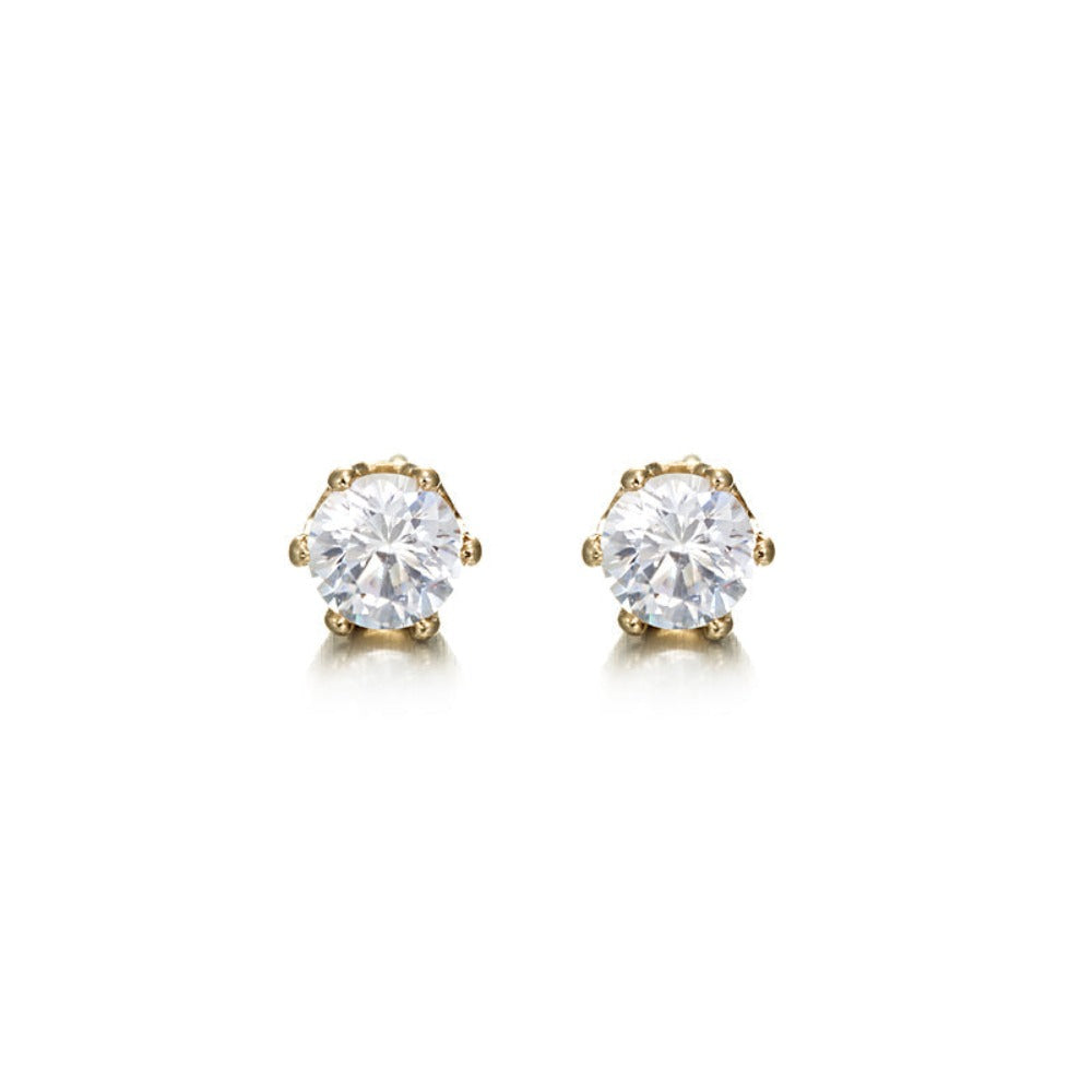 18ct Heavy Yellow Gold Plated Stud Earring  - USA Made