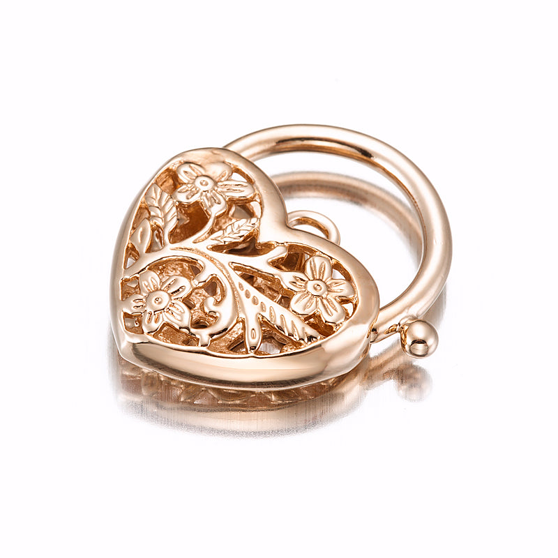 Classic 18ct Heavy Rose Gold Plated Filigree Heart Locket - USA Made