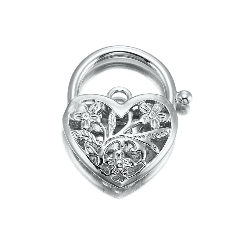 Classic 925 Sterling Silver Plated Filigree Heart Locket - USA Made