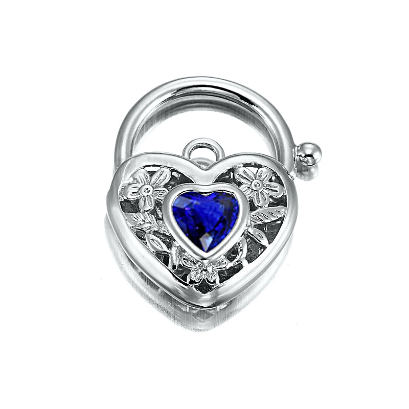 925 Sterling Silver Plated Dark Blue Filigree Heart Locket - USA Made