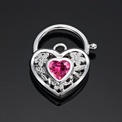 925 Sterling Silver Plated Pink Filigree Heart Locket - USA Made