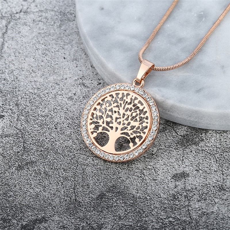 Designer Simulated Diamond "Tree of Life" Pendant Necklace