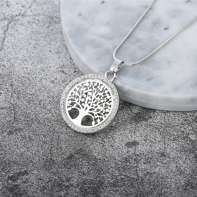 Designer Simulated Diamond "Tree of Life" Pendant Necklace