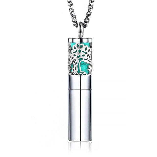 Designer Tree Perfume Essential Oil Locket Bottle Necklace