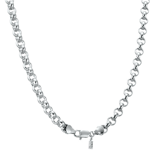 925 Sterling Silver Plated 6mm Belcher Chain Necklace with Lobster Clasp