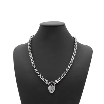 925 Sterling Silver Plated 6mm Belcher Chain Necklace Featuring a Plain Locket - USA Made