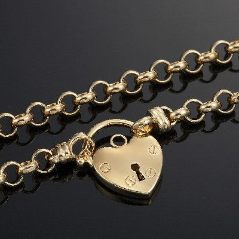 18ct Heavy Yellow Gold Plated 6mm Belcher Chain Necklace Featuring a Plain Locket - USA Made