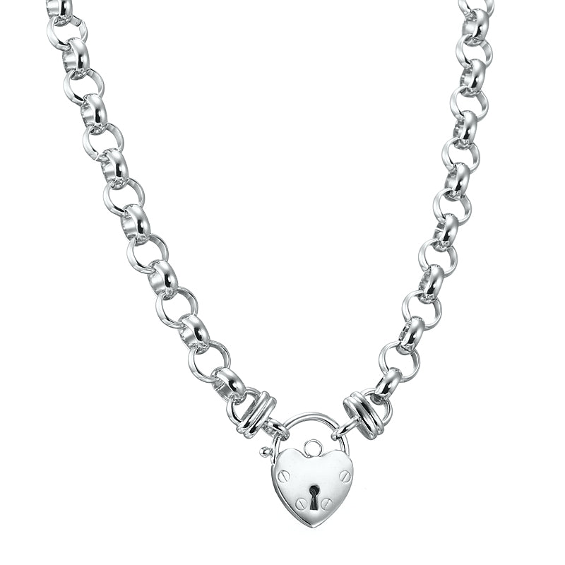 925 Sterling Silver Plated Belcher Chain Necklace Featuring a Plain Locket - USA Made