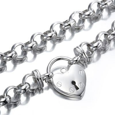 925 Sterling Silver Plated 10mm Belcher Chain Necklace Featuring a Plain Locket - USA Made