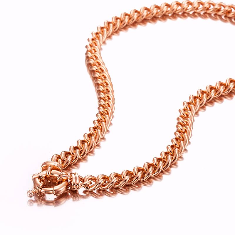 18ct Heavy Rose Gold Plated Euro Chain Necklace with Bolt Clasp - USA Made