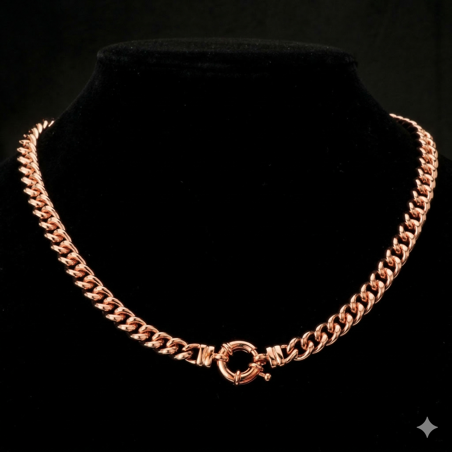 18ct Heavy Rose Gold Plated Euro Chain Necklace with Marina Bolt Clasp - USA Made