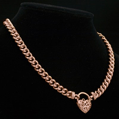 18ct Heavy Rose Gold Plated Euro Chain Necklace with a Filigree Locket - USA Made