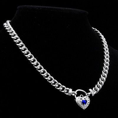 925 Sterling Silver Plated 8mm Euro Chain Necklace with a Dark Blue Filigree Locket - USA Made