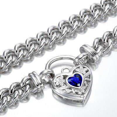 925 Sterling Silver Plated 8mm Euro Chain Necklace with a Dark Blue Filigree Locket - USA Made