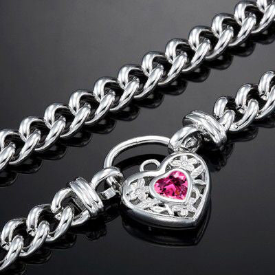 925 Sterling Silver Plated Euro Chain Necklace with a Pink Filigree Locket - USA Made