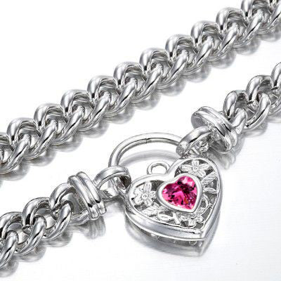 925 Sterling Silver Plated Euro Chain Necklace with a Pink Filigree Locket - USA Made