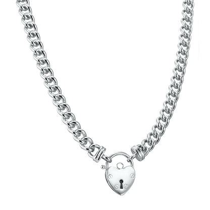 925 Sterling Silver Plated 8mm Euro Chain Necklace Featuring a Plain Locket - USA Made