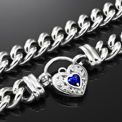 925 Sterling Silver Plated Euro Chain Necklace with a Dark Blue Filigree Locket - USA Made