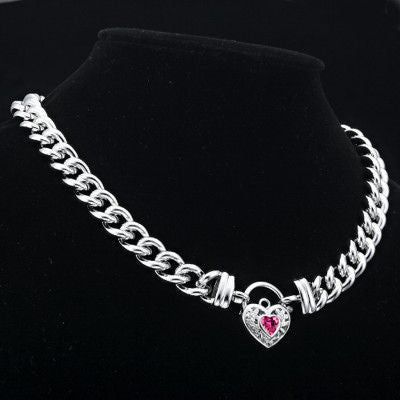 925 Sterling Silver Plated 12mm Euro Chain Necklace with a Pink Filigree Locket - USA Made