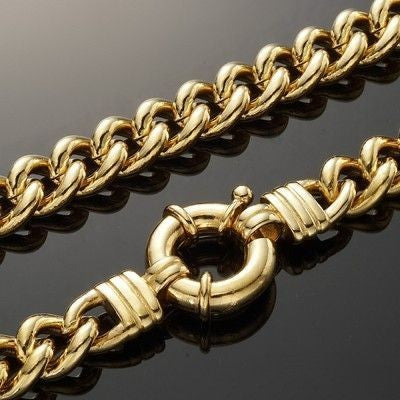 18ct Heavy Yellow Gold Plated Euro Chain Necklace with Bolt Clasp - USA Made