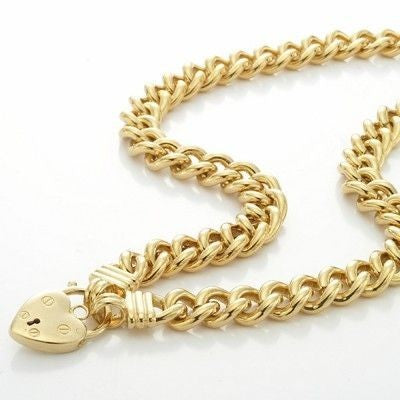 18ct Heavy Yellow Gold Plated Euro Chain Necklace Featuring a Plain Locket - USA Made