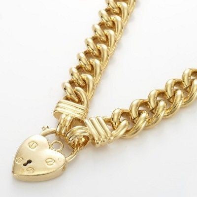 18ct Heavy Yellow Gold Plated Euro Chain Necklace Featuring a Plain Locket - USA Made