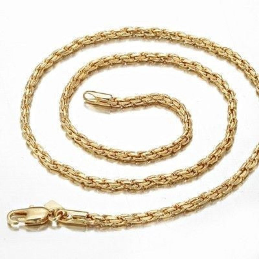 18ct Heavy Yellow Gold Plated Rope Chain Necklace - USA Made