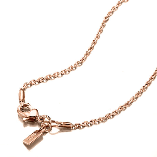 18ct Rose Gold Plated Anchor Chain Necklace - USA Made