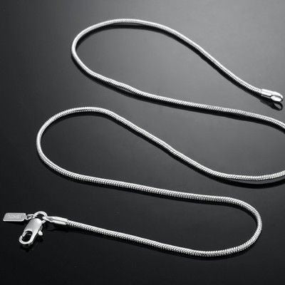 925 Sterling Silver Plated Snake Chain Necklace - USA Made